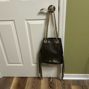 MY CHOICE Genuine Leather Italian Hobo Bag Fringe Purse Handbag